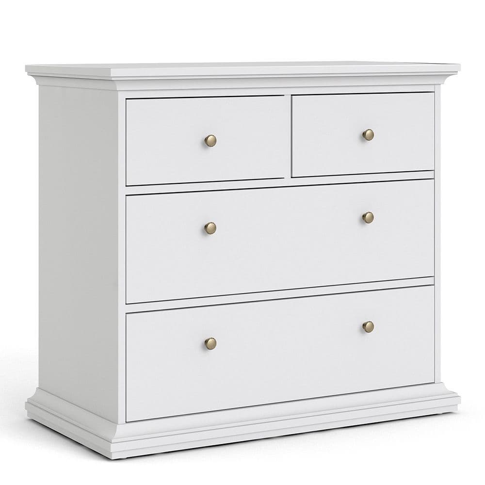Parisian Chic Chest of 4 Drawers in White